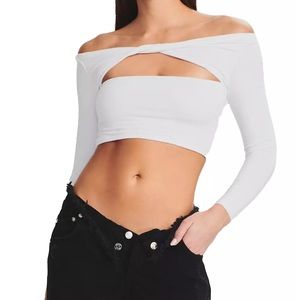 SER.O.YA white long sleeve crop top “Ellis Top” - size small
